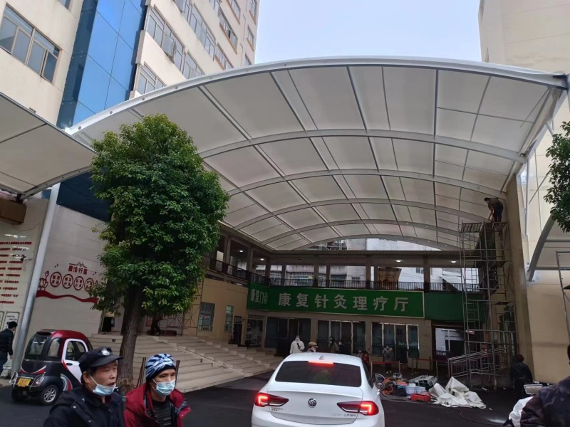 南湖区推拉雨棚定制厂家，仓库通道、卸货区移动伸缩棚搭建-2